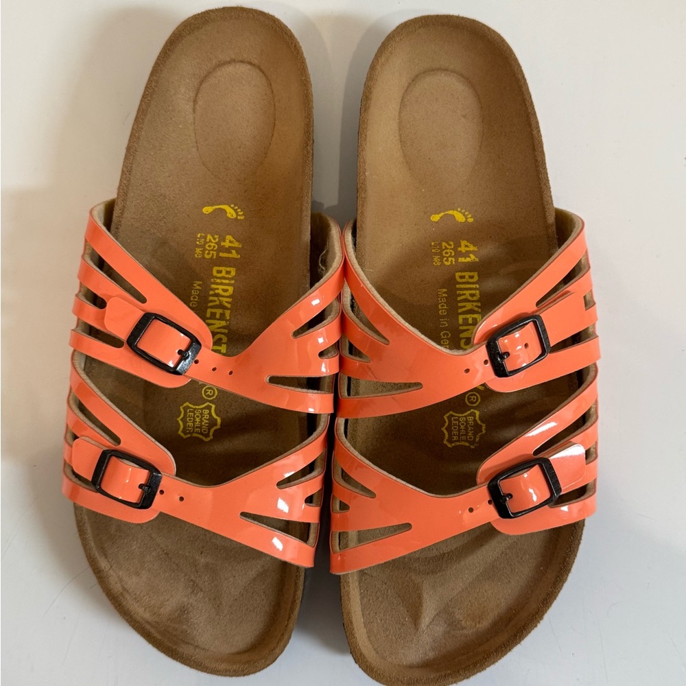 Birkenstock Orange Cutout Double Buckle Sandals - Picture 6 of 17